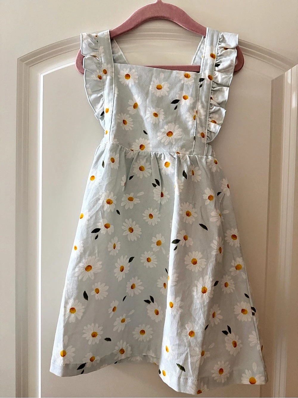 Angel Dear Daisy Corduroy Pinafore Dress Floral Size 2T